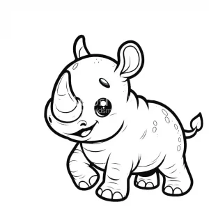 Rhino coloring page - picture 20