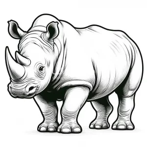 Rhino coloring page - picture 21