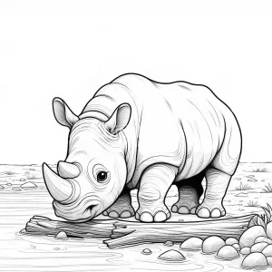 Rhino coloring page - picture 22