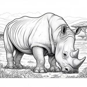 Rhino coloring page - picture 23