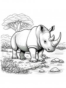 Rhino Coloring Pages 30