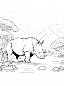 Rhino Coloring Pages 37