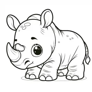 Rhino coloring page - picture 4