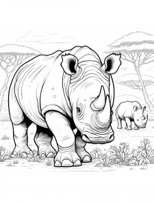 Rhino Coloring Pages 41