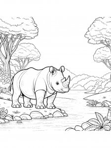 Rhino Coloring Pages 43
