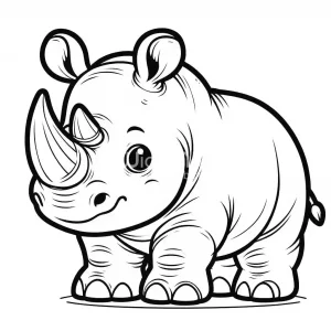 Rhino coloring page - picture 6
