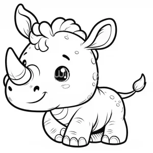 Rhino coloring page - picture 7