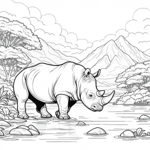 Rhino coloring page - picture 8