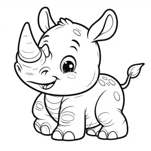 Rhino coloring page - picture 9