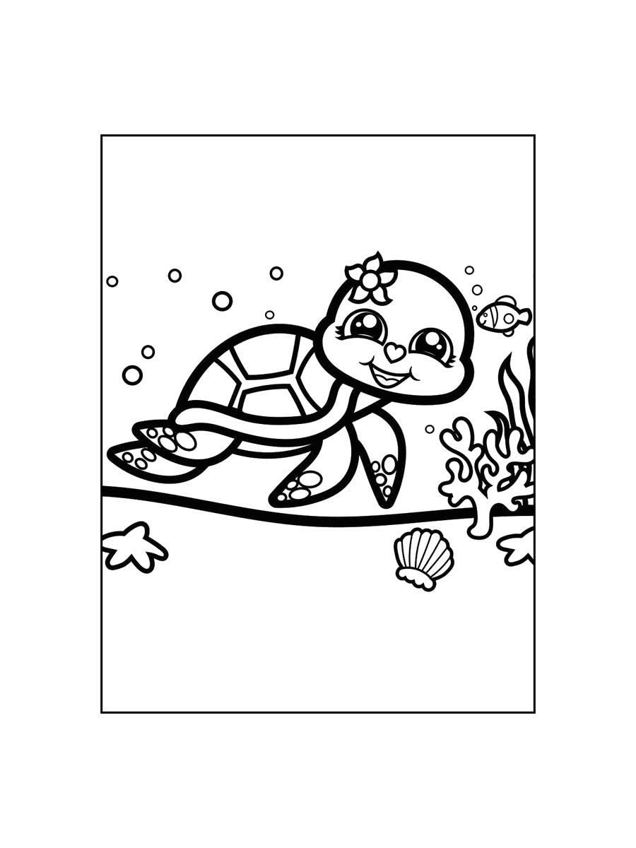 Printable Sea Turtle Coloring Page