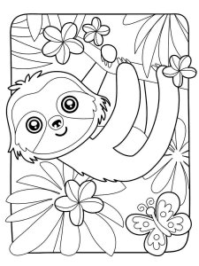 Sloth coloring page - picture 1