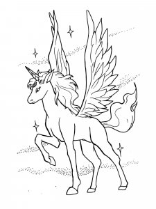 Winged Unicorn coloring page - picture 11