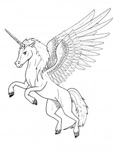 Winged Unicorn coloring page - picture 7