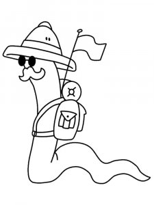 Worm coloring page - picture 2