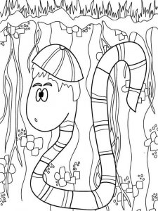 Worm coloring page - picture 5