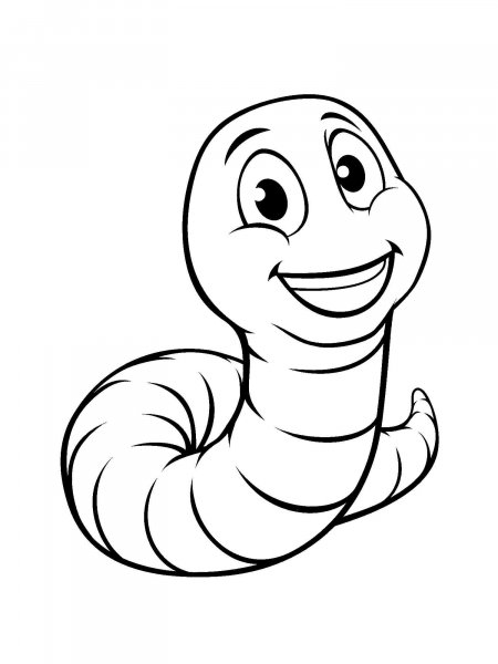 Worm coloring pages