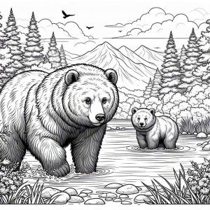 Bear coloring page - picture 19