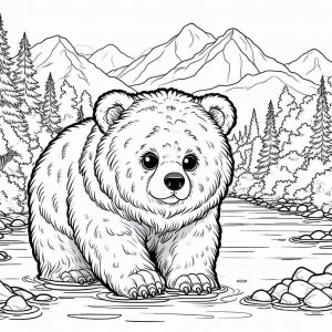 Bear coloring page - picture 21