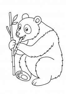 Panda Eating Bamboo Coloring Page