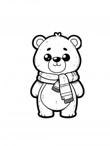 Bear Wearing a Scarf Coloring Page