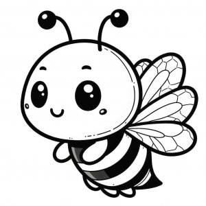 Bee coloring page - picture 1
