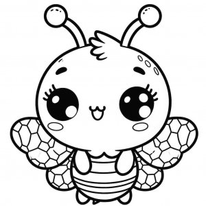 Bee coloring page - picture 10