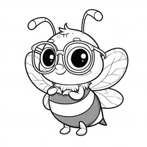 Bee coloring page - picture 11