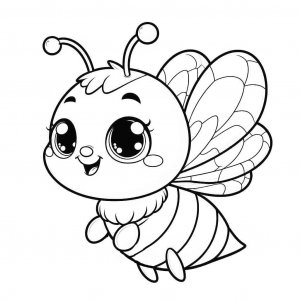 Bee coloring page - picture 12