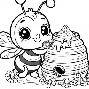 Bee coloring page - picture 14