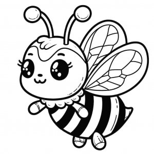 Bee coloring page - picture 15