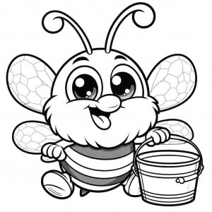 Bee coloring page - picture 16