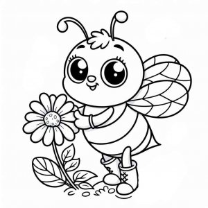 Bee coloring page - picture 17