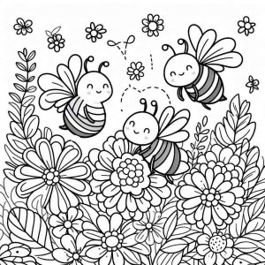 Bee coloring page - picture 19