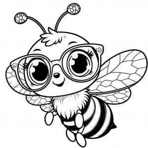 Bee coloring page - picture 2