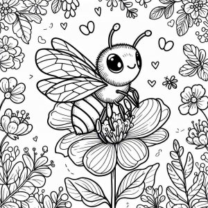 Bee coloring page - picture 20