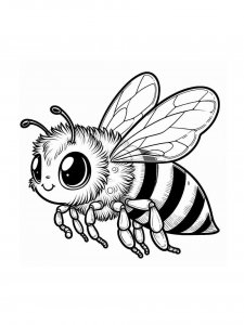 Bee coloring page - picture 21
