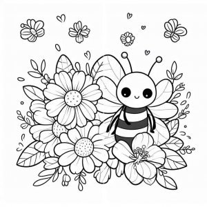 Bee coloring page - picture 24