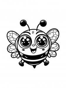 Bee coloring page - picture 25