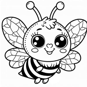 Bee coloring page - picture 3