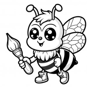 Bee coloring page - picture 4