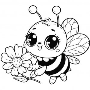 Bee coloring page - picture 5