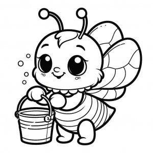 Bee coloring page - picture 6