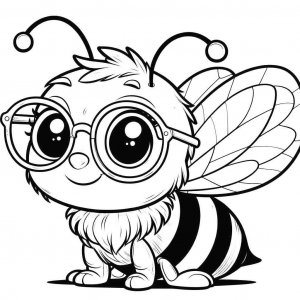 Bee coloring page - picture 7