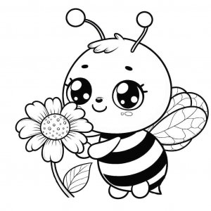 Bee coloring page - picture 8