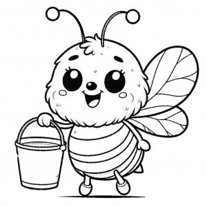 Bee coloring page - picture 9