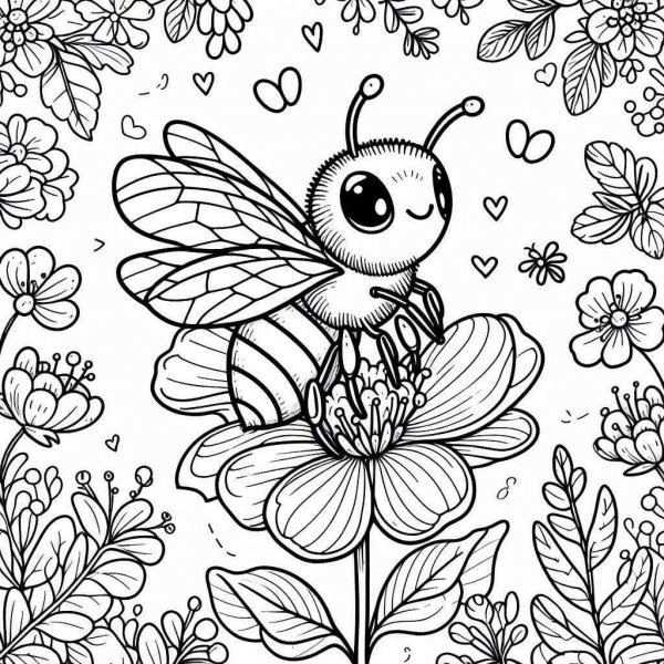 Bee coloring pages