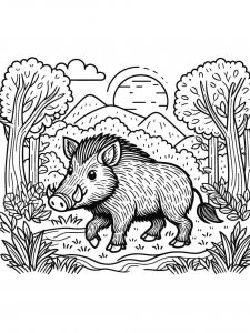 Boar coloring page - picture 42