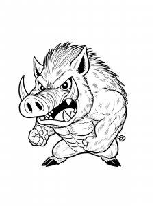 Boar coloring page - picture 43