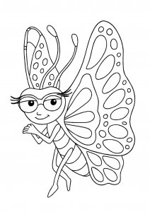 Cartoon Butterfly Coloring Page