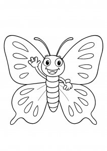 Waving Butterfly Coloring Page